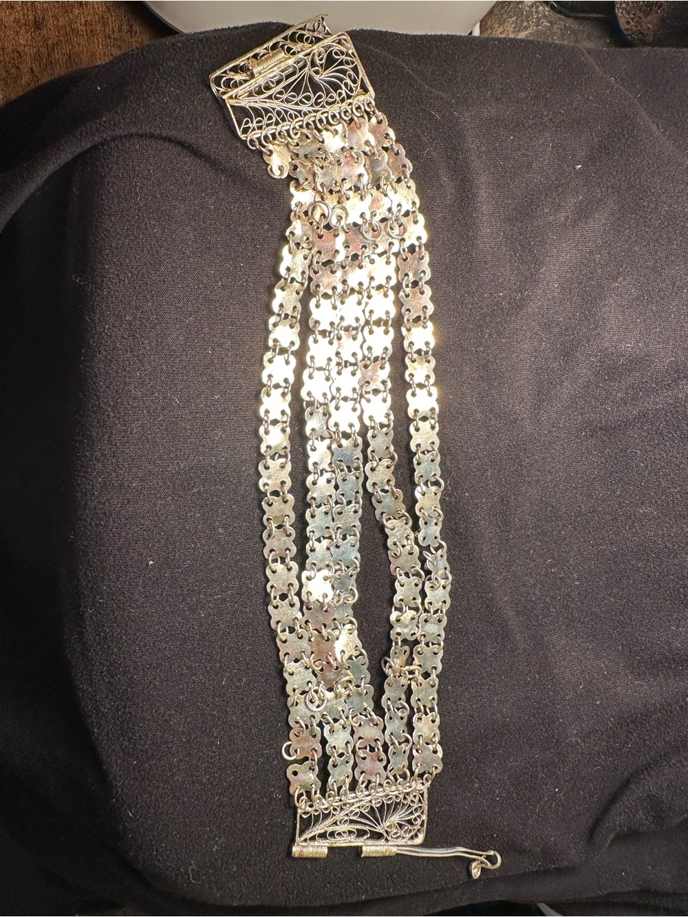 Egyptian Revival Silver Bracelet - Picture 3 of 5